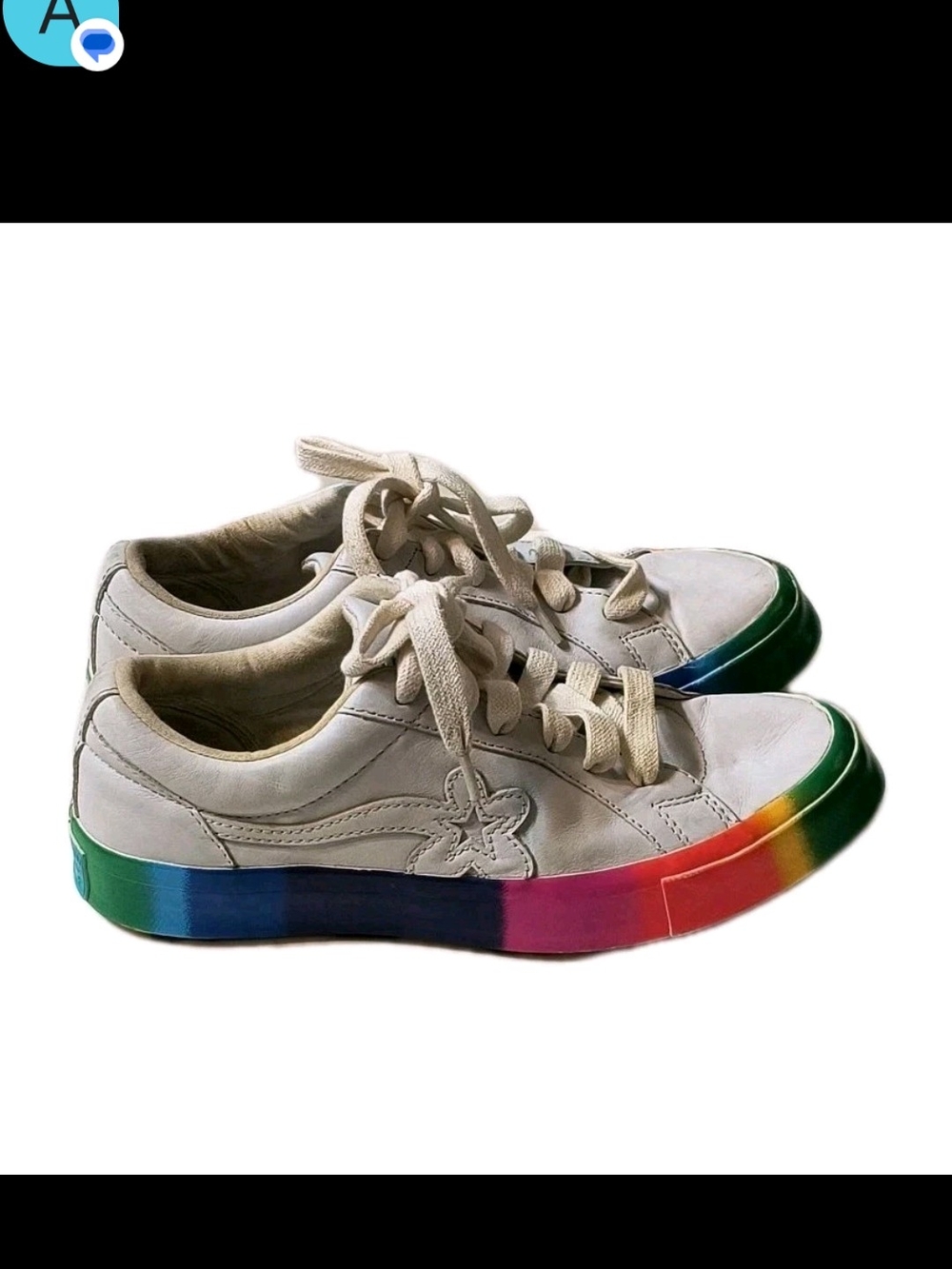 Converse x Golf Le Fleur One Star Ox Rainbow Sole White Leather Men’s 6 Wmns 8